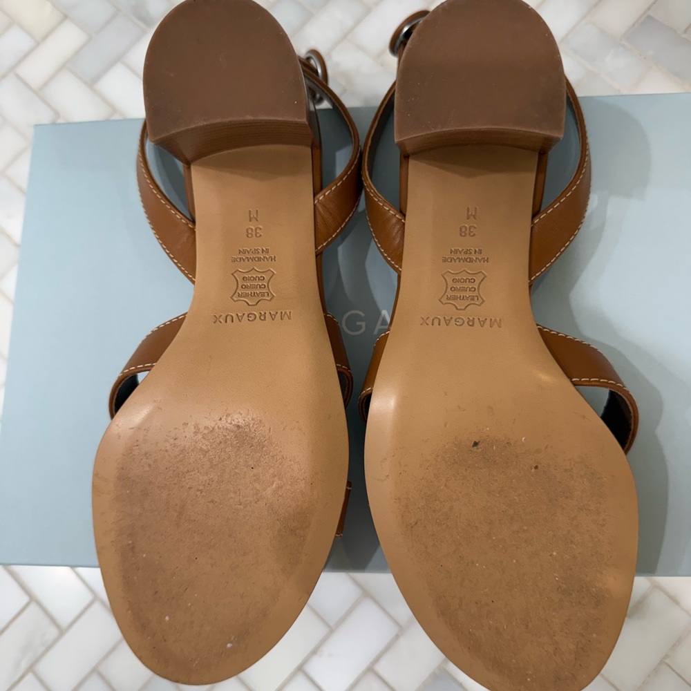 Margaux NY The City Sandal Nappa Saddle US size 8 M EU 38 Excellent condition! - Picture 5 of 7